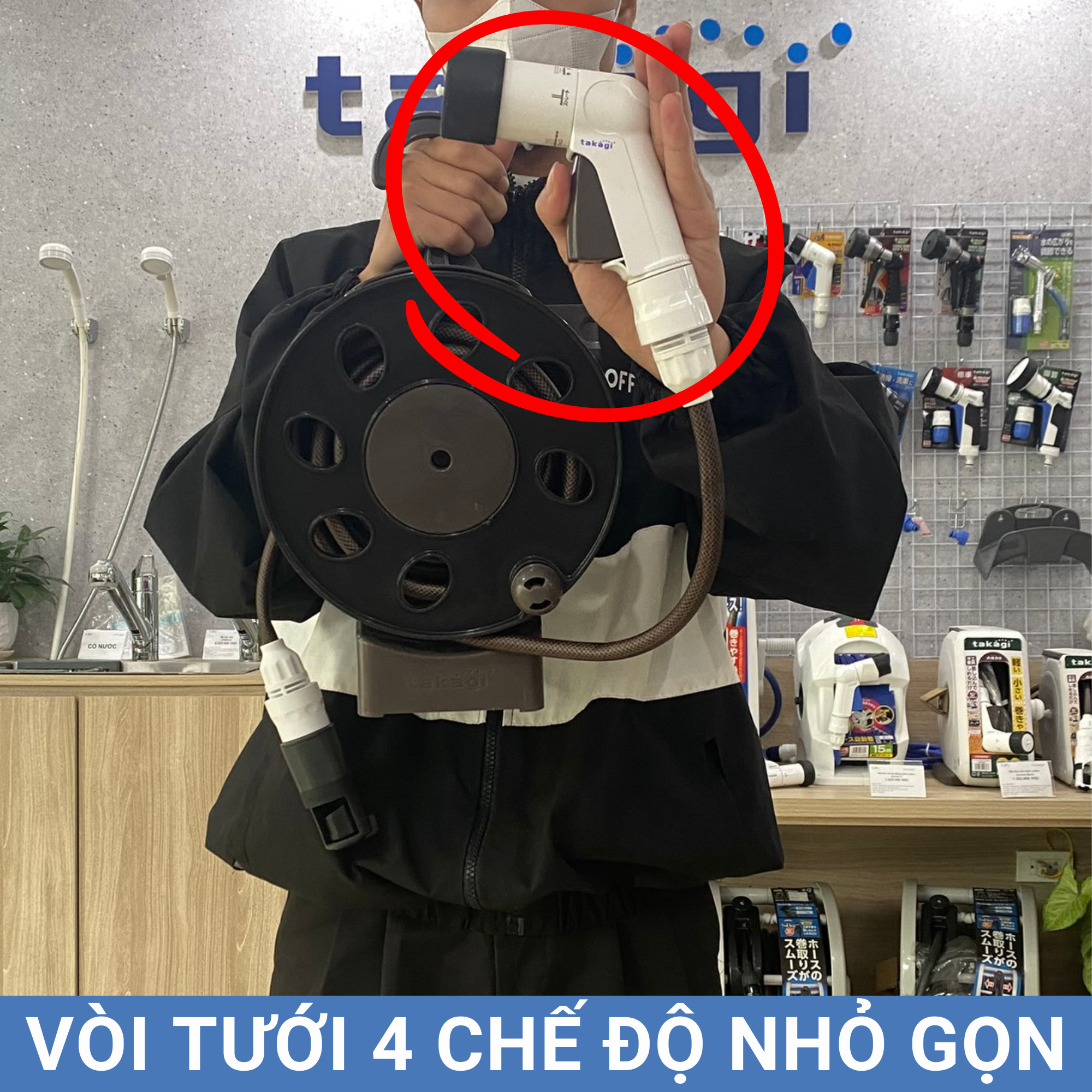 Bộ cuộn vòi tưới cây 10m Aurora LIGHT Takagi R1410BR